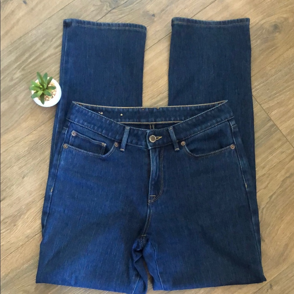 LL BEAN Sz4 Classic Fit 5pocket Straight Leg JEANS 29”wX30”InsRise10” StretchEUC